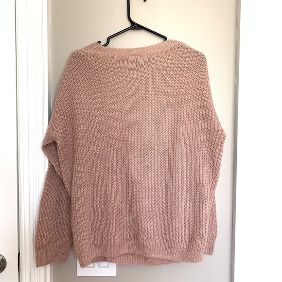 PINK OVERSIZED WRAP SWEATER - Picture 2 of 10